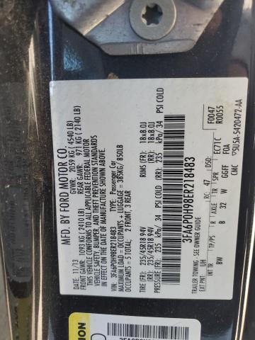 3FA6P0H98ER218483 - 2014 FORD FUSION SE CHARCOAL photo 12