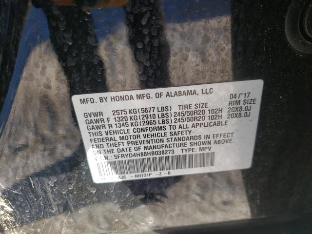 5FRYD4H88HB038273 - 2017 ACURA MDX ADVANC BLACK photo 13