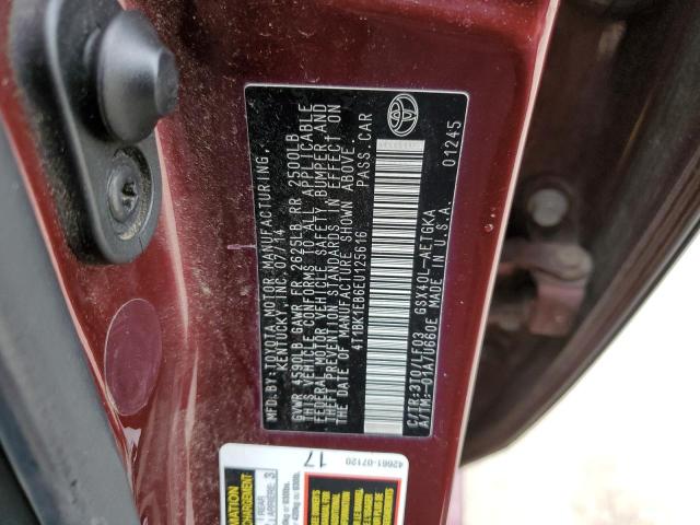 4T1BK1EB6EU125616 - 2014 TOYOTA AVALON BASE MAROON photo 13