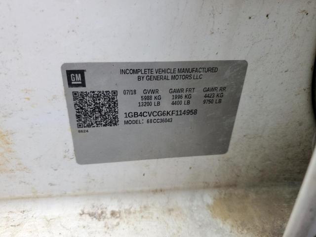 1GB4CVCG6KF114958 - 2019 CHEVROLET SILVERADO C3500 WHITE photo 13