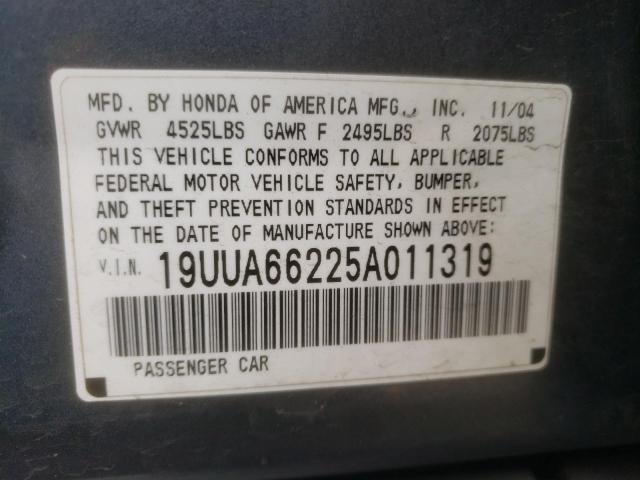 19UUA66225A011319 - 2005 ACURA TL GRAY photo 12