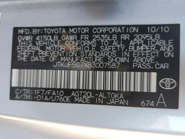 JTKJF5C7XB3007587 - 2011 TOYOTA SCION TC ვერცხლისფერი ფოტო 13