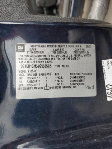 3GTEK13M57G552572 - 2007 GMC NEW SIERRA K1500 BLUE photo 12