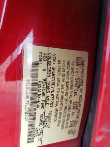 3N1BC13E77L372707 - 2007 NISSAN VERSA S RED photo 13