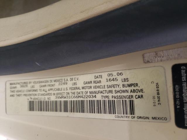3VWRW31C66M422034 - 2006 VOLKSWAGEN NEW BEETLE Beige Foto 12
