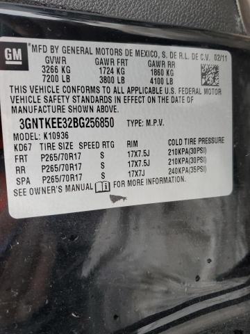 3GNTKEE32BG256850 - 2011 CHEVROLET AVALANCHE LS BLACK photo 12