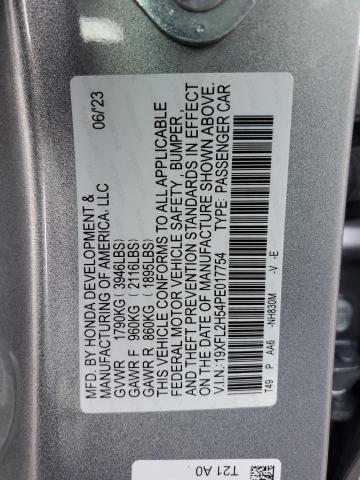 19XFL2H54PE017754 - 2023 HONDA CIVIC LX SILVER photo 12