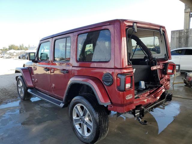 1C4HJXEN5MW805606 - 2021 JEEP WRANGLER U SAHARA BURGUNDY photo 2