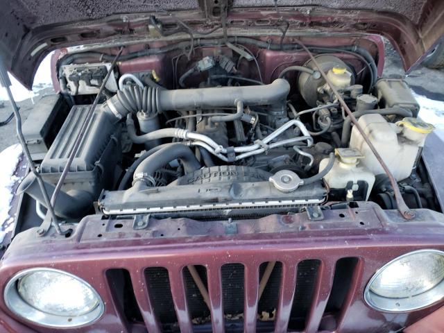 1J4FA49S71P307283 - 2001 JEEP WRANGLER / SPORT MAROON photo 11