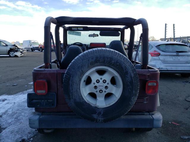 1J4FA49S71P307283 - 2001 JEEP WRANGLER / SPORT MAROON photo 6