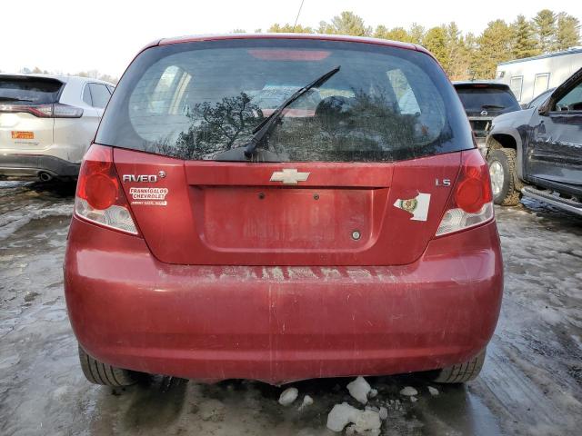 KL1TD66668B266243 - 2008 CHEVROLET AVEO BASE RED photo 6