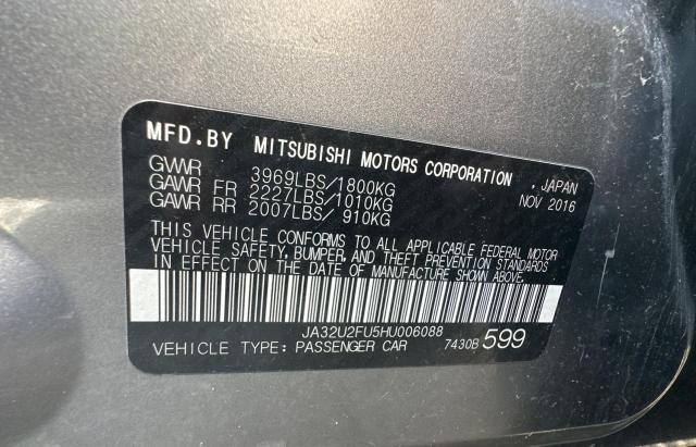 JA32U2FU5HU006088 - 2017 MITSUBISHI LANCER ES GRAY photo 10