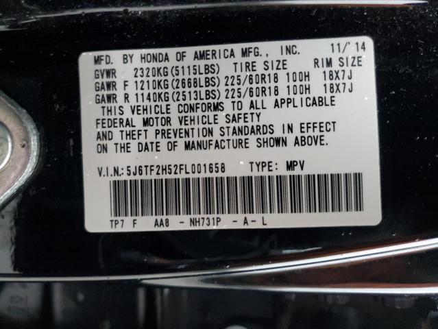 5J6TF2H52FL001658 - 2015 HONDA CROSSTOUR EXL Qara foto 12