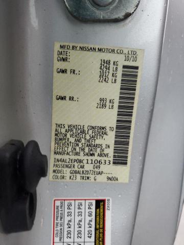 1N4AL2EP0BC110633 - 2011 NISSAN ALTIMA S SILVER photo 12