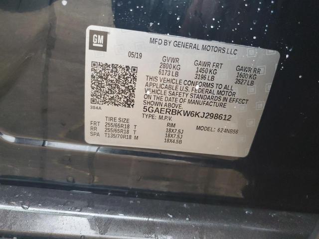 5GAERBKW6KJ298612 - 2019 BUICK ENCLAVE ESSENCE 黑色 照片 12