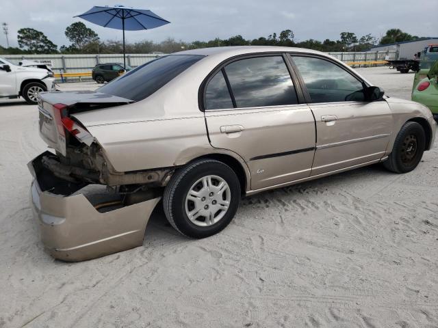 1HGES16562L049344 - 2002 HONDA CIVIC LX TAN photo 3