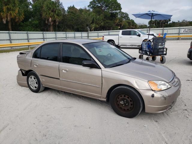 1HGES16562L049344 - 2002 HONDA CIVIC LX TAN photo 4