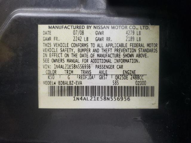 1N4AL21E58N556956 - 2008 NISSAN ALTIMA 2.5 GRAY photo 13