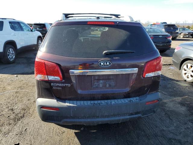 5XYKTDA29CG297548 - 2012 KIA SORENTO BASE BURGUNDY photo 6