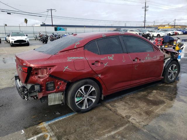 3N1AB8CV7NY235466 - 2022 NISSAN SENTRA SV RED photo 3