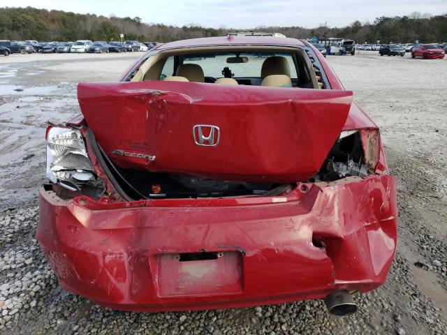 1HGCS1B86CA020978 - 2012 HONDA ACCORD EXL RED photo 6