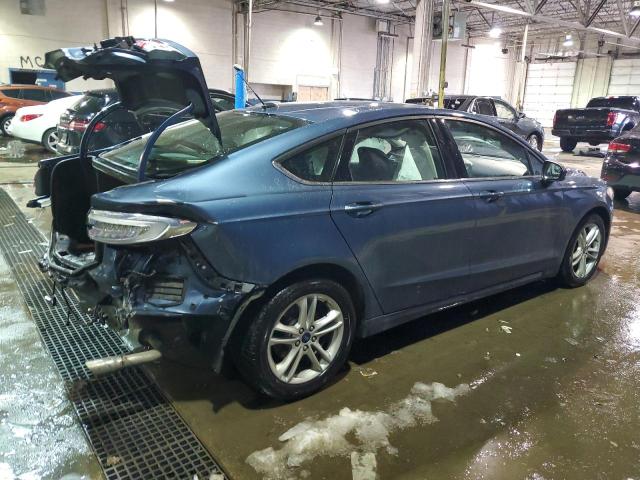 3FA6P0H72JR276694 - 2018 FORD FUSION SE BLUE photo 3