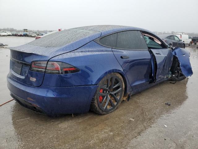 5YJSA1E64PF517130 - 2023 TESLA MODEL S ლურჯი ფოტო 3