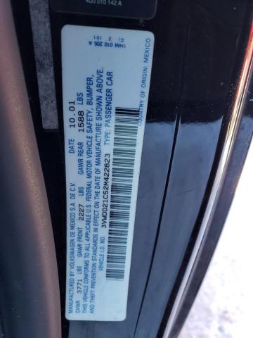 3VWDD21C52M422823 - 2002 VOLKSWAGEN NEW BEETLE GLX შავი ფოტო 12