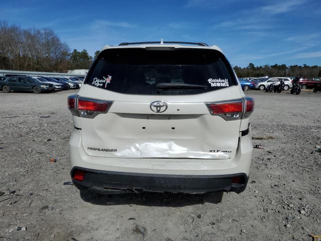 5TDJKRFH1ES010640 - 2014 TOYOTA HIGHLANDER XLE WHITE photo 6