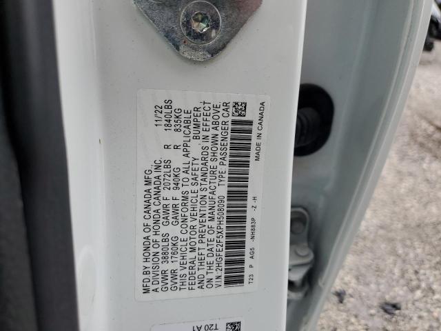 2HGFE2F5XPH508090 - 2023 HONDA CIVIC SPORT 白色 照片 12