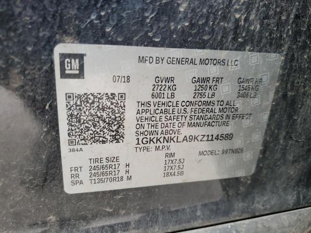 1GKKNKLA9KZ114589 - 2019 GMC ACADIA SLE BLACK photo 13