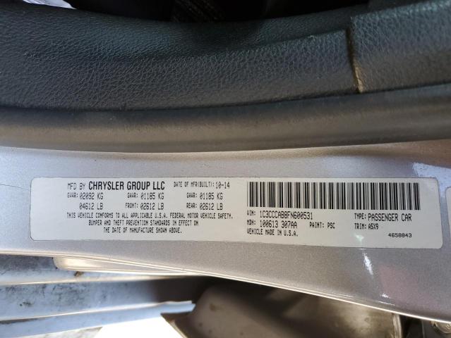 1C3CCCAB8FN600531 - 2015 CHRYSLER 200 LIMITED GRAY photo 12