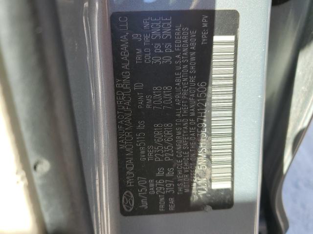 5NMSH13E97H121506 - 2007 HYUNDAI SANTA FE SE GRAY photo 14