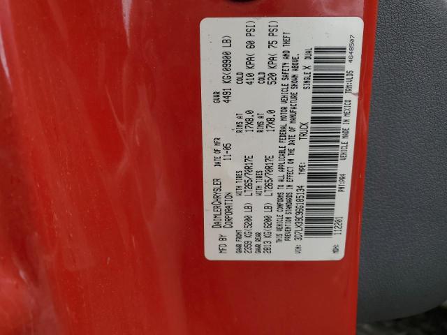 3D7LX39C96G185134 - 2006 DODGE RAM 3500 RED photo 12