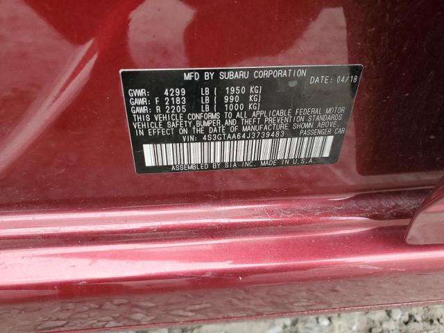 4S3GTAA64J3739483 - 2018 SUBARU IMPREZA RED photo 13