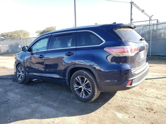 5TDKKRFH6GS177308 - 2016 TOYOTA HIGHLANDER XLE BLUE photo 2