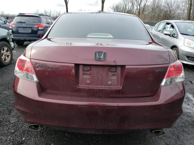 1HGCP36899A000451 - 2009 HONDA ACCORD EXL BURGUNDY photo 6