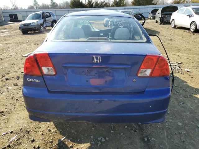 1HGES16385L008202 - 2005 HONDA CIVIC DX V BLUE photo 6