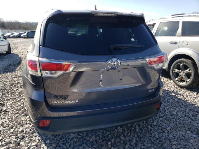 5TDKKRFH3FS106100 - 2015 TOYOTA HIGHLANDER XLE გრაფიტი ფოტო 6