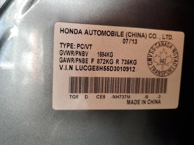 LUCGE8H55D3010912 - 2013 HONDA FIT LX GRAY photo 13