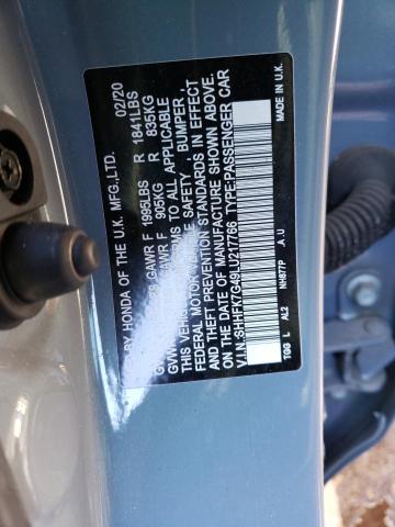 SHHFK7G49LU217766 - 2020 HONDA CIVIC SPORT 灰色 照片 12