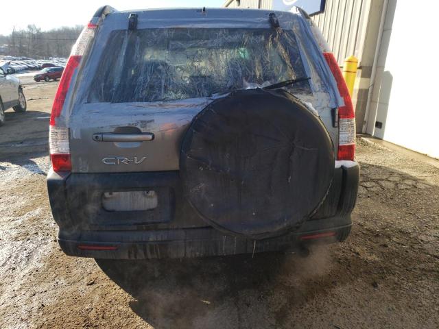 JHLRD78526C041373 - 2006 HONDA CR-V LX GRAY photo 6