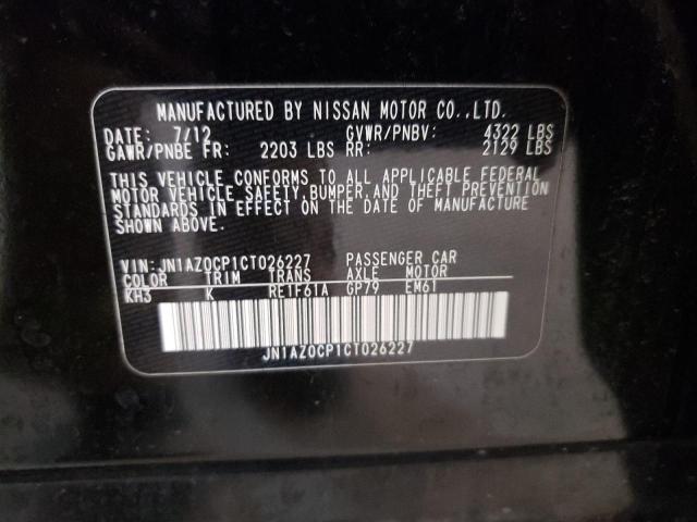 JN1AZ0CP1CT026227 - 2012 NISSAN LEAF SV BLACK photo 12