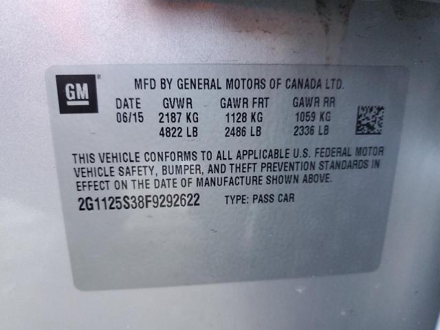 2G1125S38F9292622 - 2015 CHEVROLET IMPALA LT SILVER photo 12