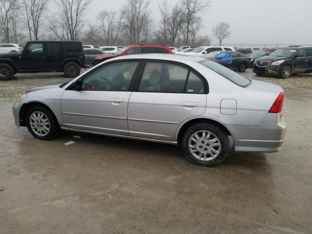 1HGES16535L023045 - 2005 HONDA CIVIC LX SILVER photo 2