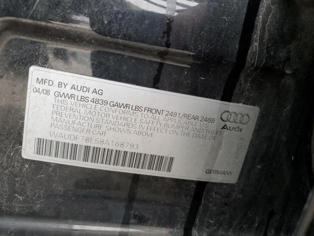 WAUDF78E58A168793 - 2008 AUDI A4 2.0T QUATTRO BLACK photo 13