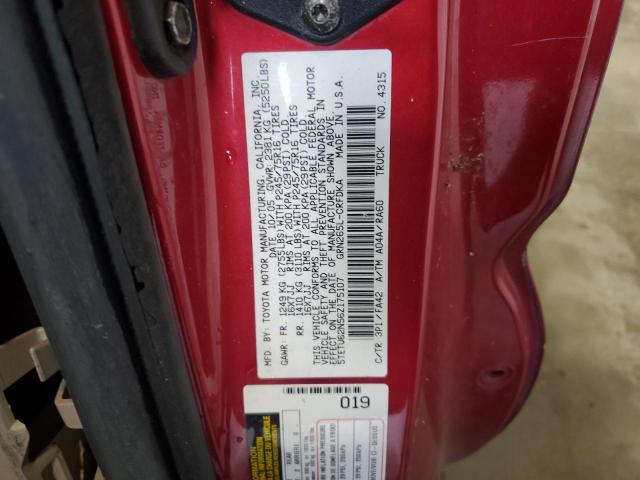 5TETU62N56Z175107 - 2006 TOYOTA TACOMA PRERUNNER ACCESS CAB BURGUNDY photo 12