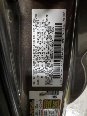 5TEUX4EN8AZ734072 - 2010 TOYOTA TACOMA ACCESS CAB მწვანე ფოტო 13