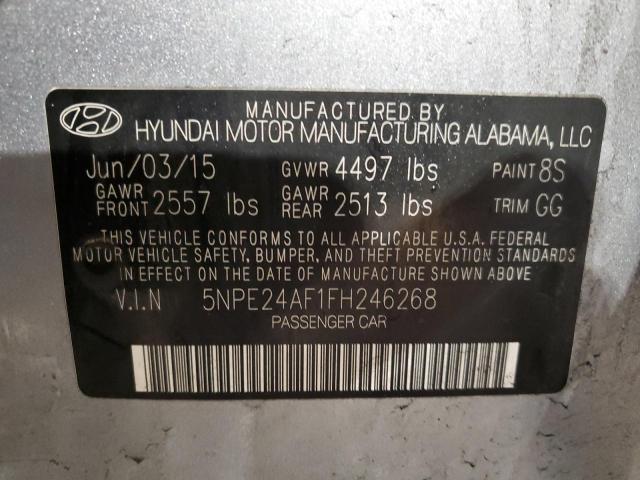 5NPE24AF1FH246268 - 2015 HYUNDAI SONATA SE SILVER photo 12