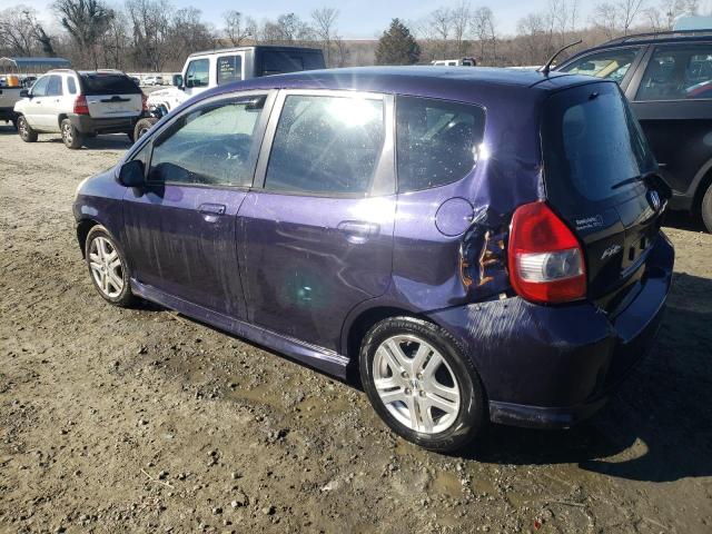 JHMGD38638S055845 - 2008 HONDA FIT SPORT PURPLE photo 2